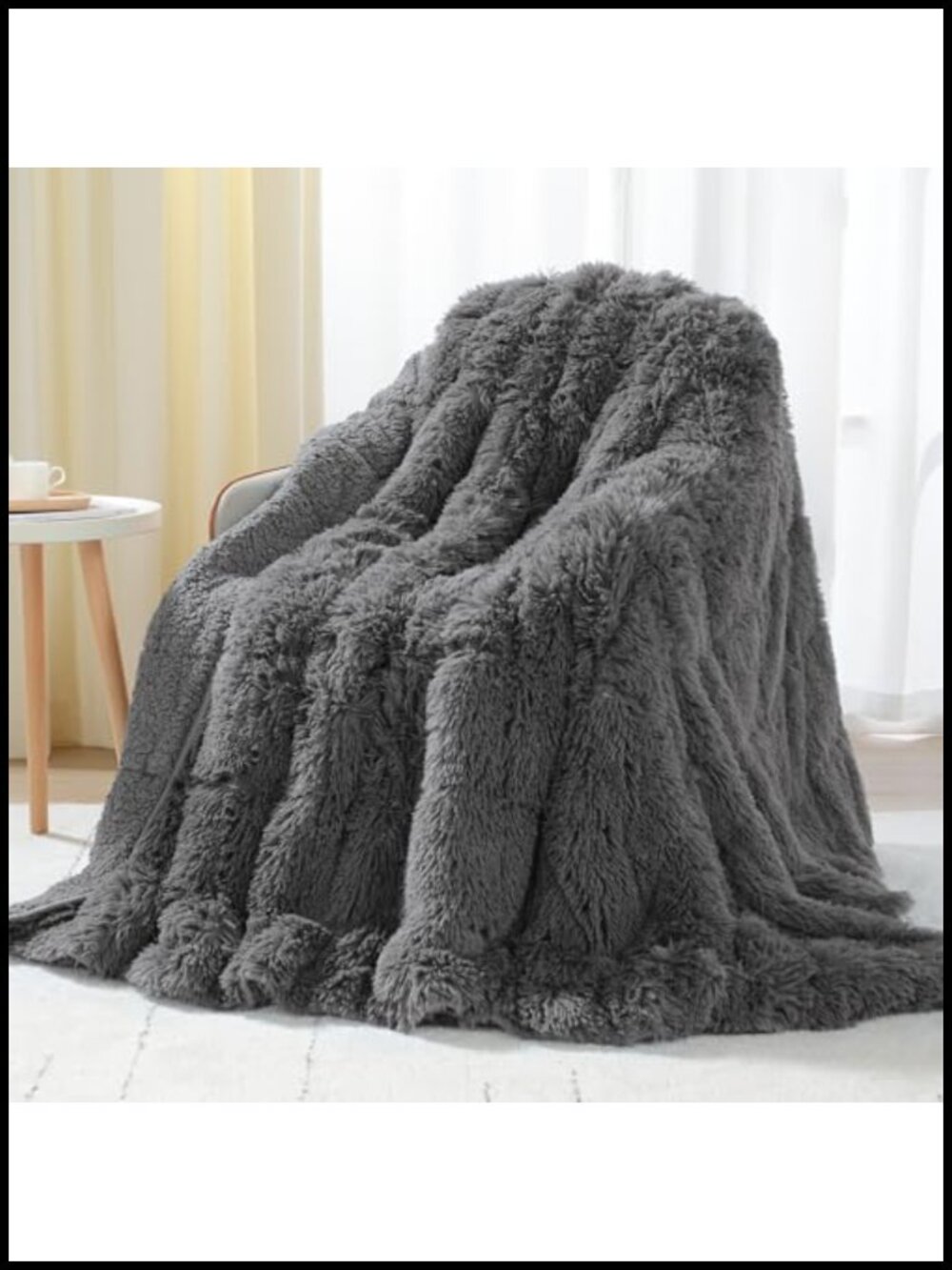 Faux Fur Weighted Blanket 15lbs Twin 48x72 Sherpa Reversible